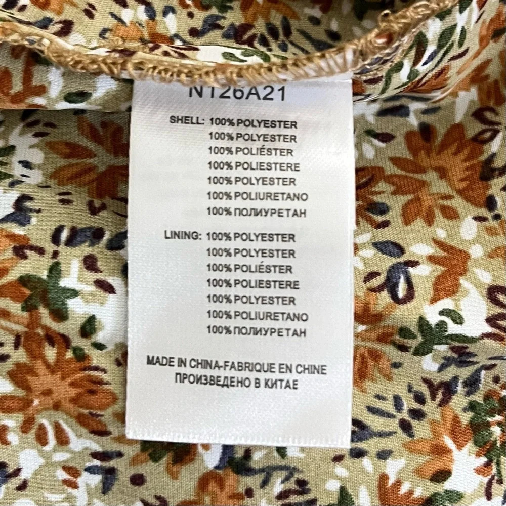 Molly Bracken Enola Wrap Boho Floral Long Dress Size Medium Cottagecore Khaki‎ - Picture 8 of 8